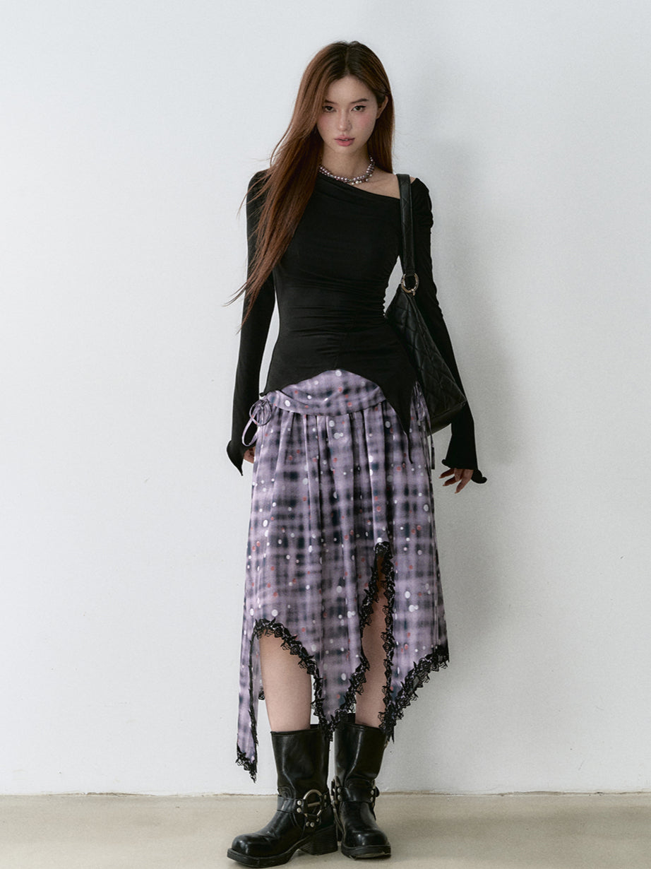 Asymmetrical Off-shoulder Slim Fit Blouse - CHINASQUAD