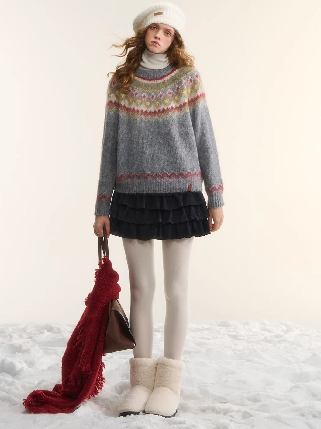 Tiered High-Waist A-Line Puff Skirt