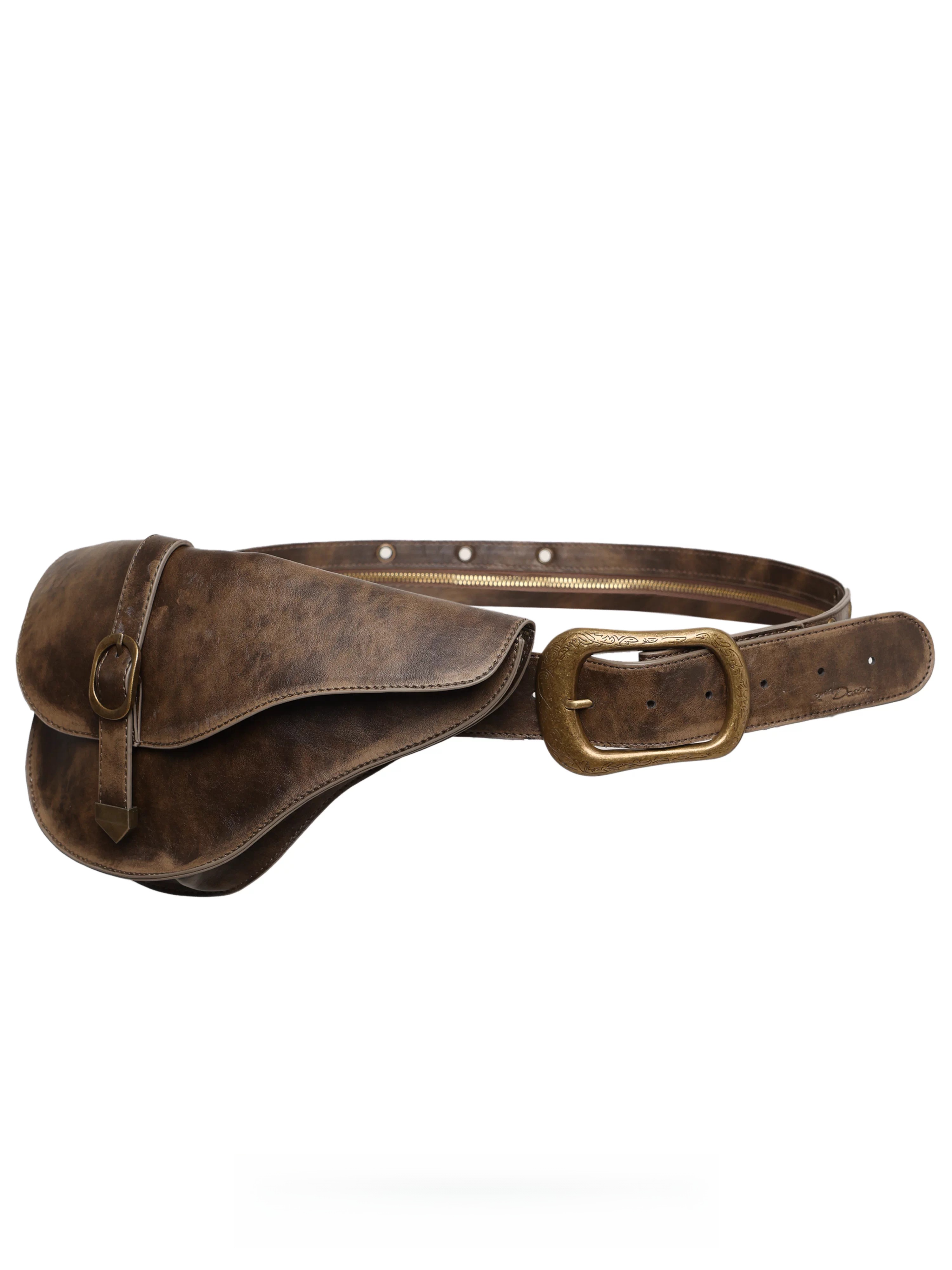 Vintage Detachable Buckle Zip Waist Bag Belt