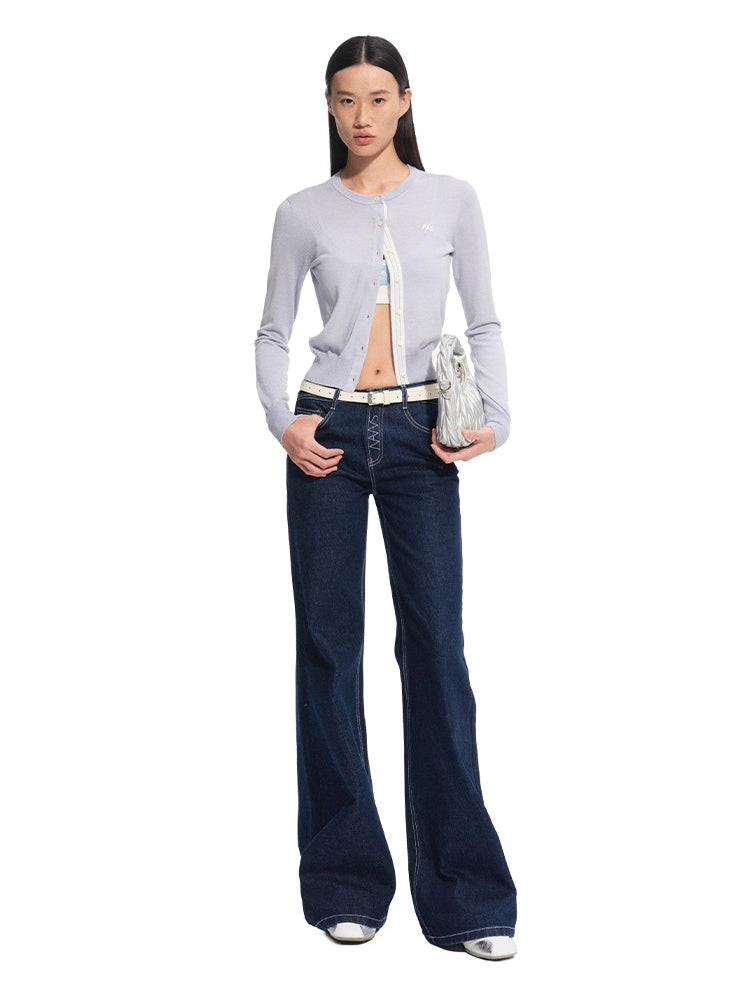 Rosemary Wool Spliced Knit Cardigan - CHINASQUAD