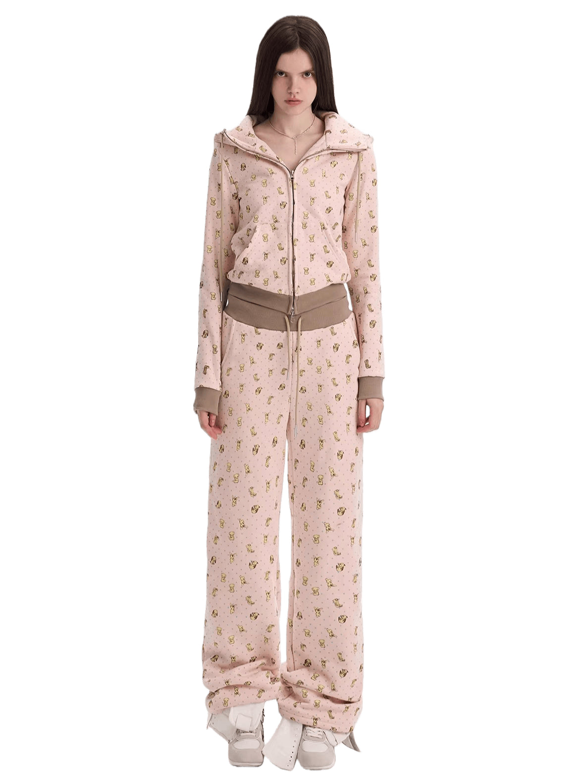 Printed Cotton Sweatshirt & Jogger Set