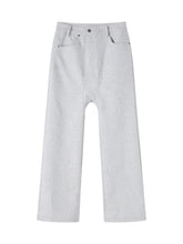 Gray Twill Low-Crotch Straight Leg Suit Pants - CHINASQUAD