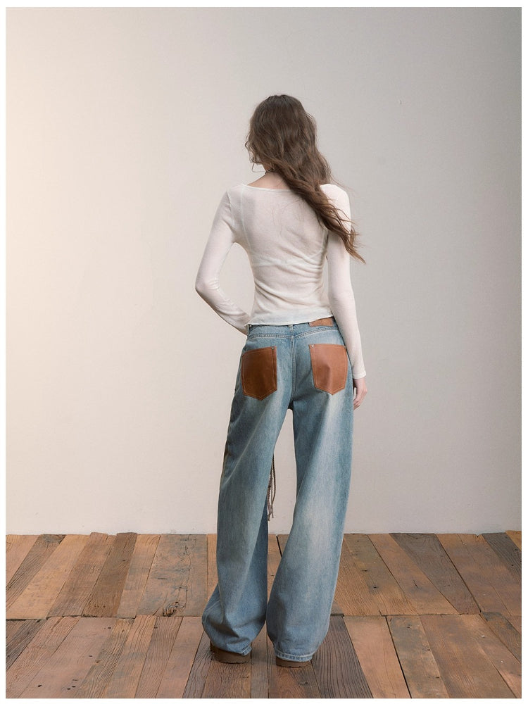 Irregular Knit Waist-Cinched Long-Sleeve Tee