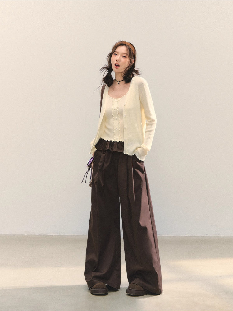 Ruffle Versatile Knitted Cardigans