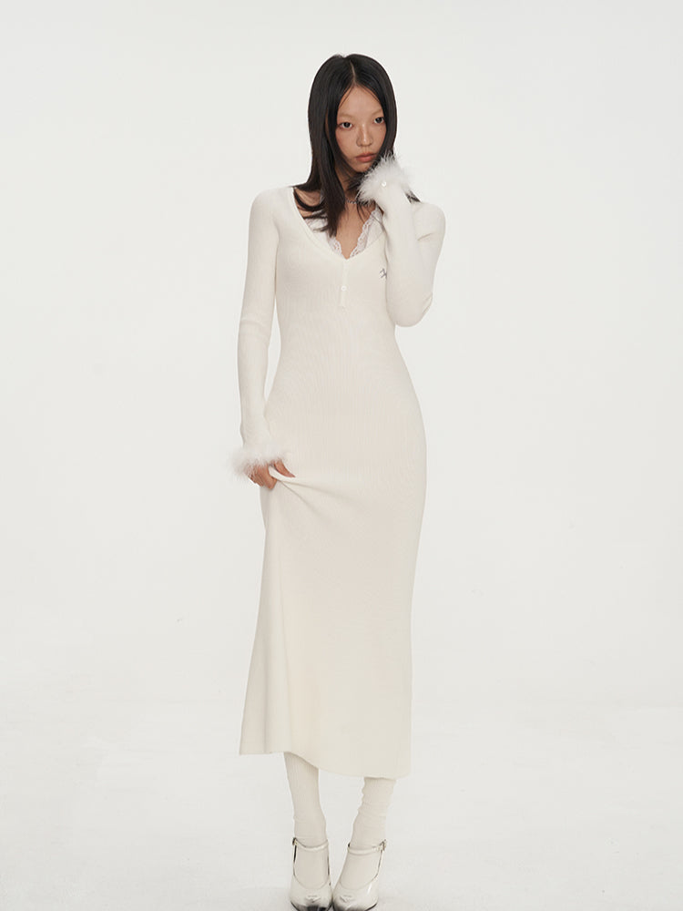 White & Black Mermaid Classic Dress - CHINASQUAD