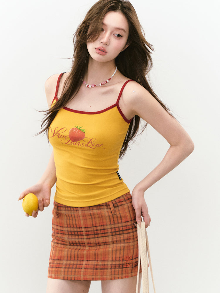 Striped Zipper Two-Way Skirt