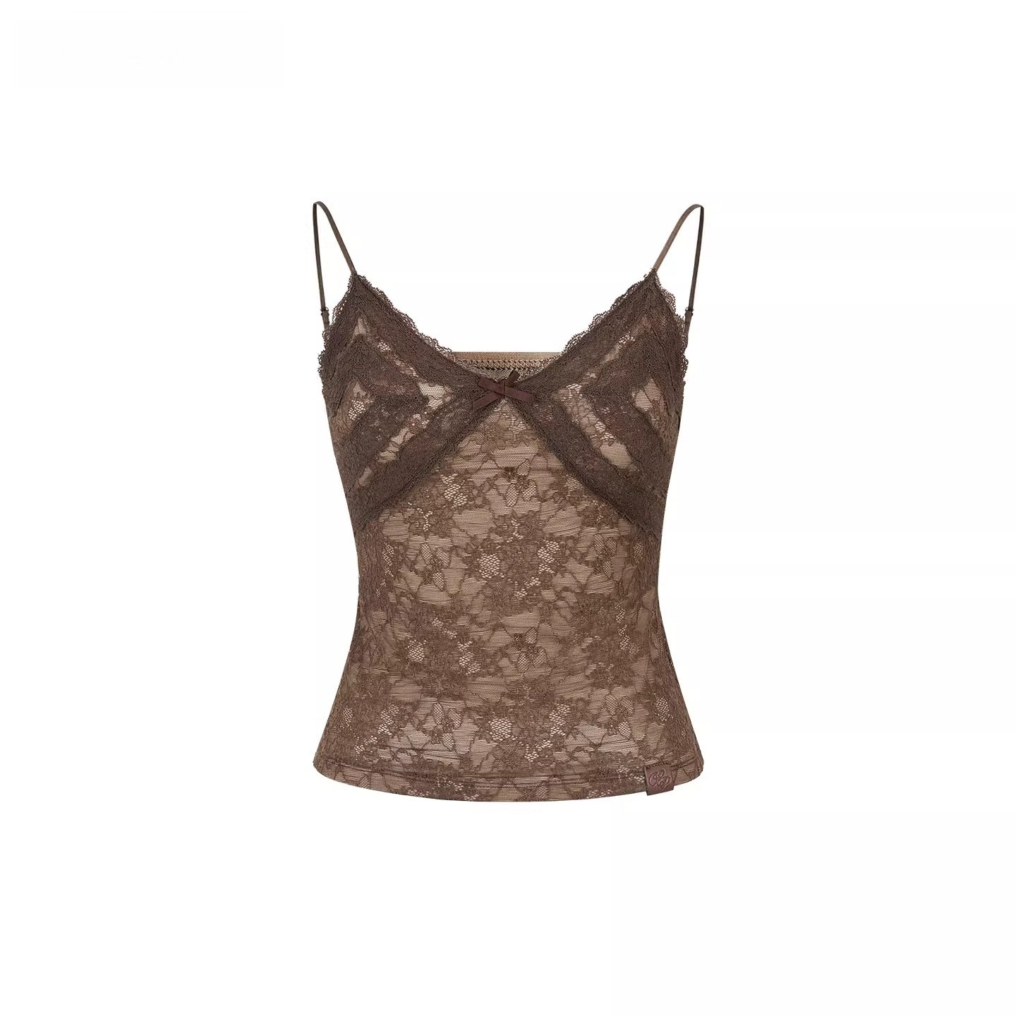 Lace Jacquard Bow Tie Camisole