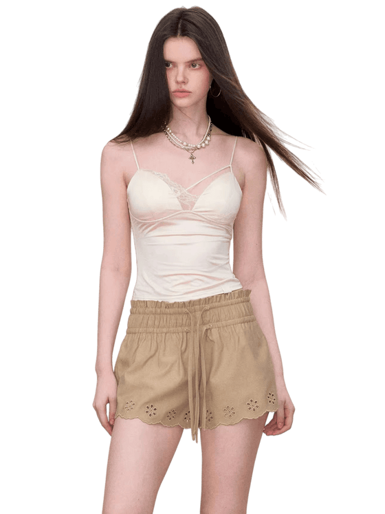 Lace-Trim Satin Camisole