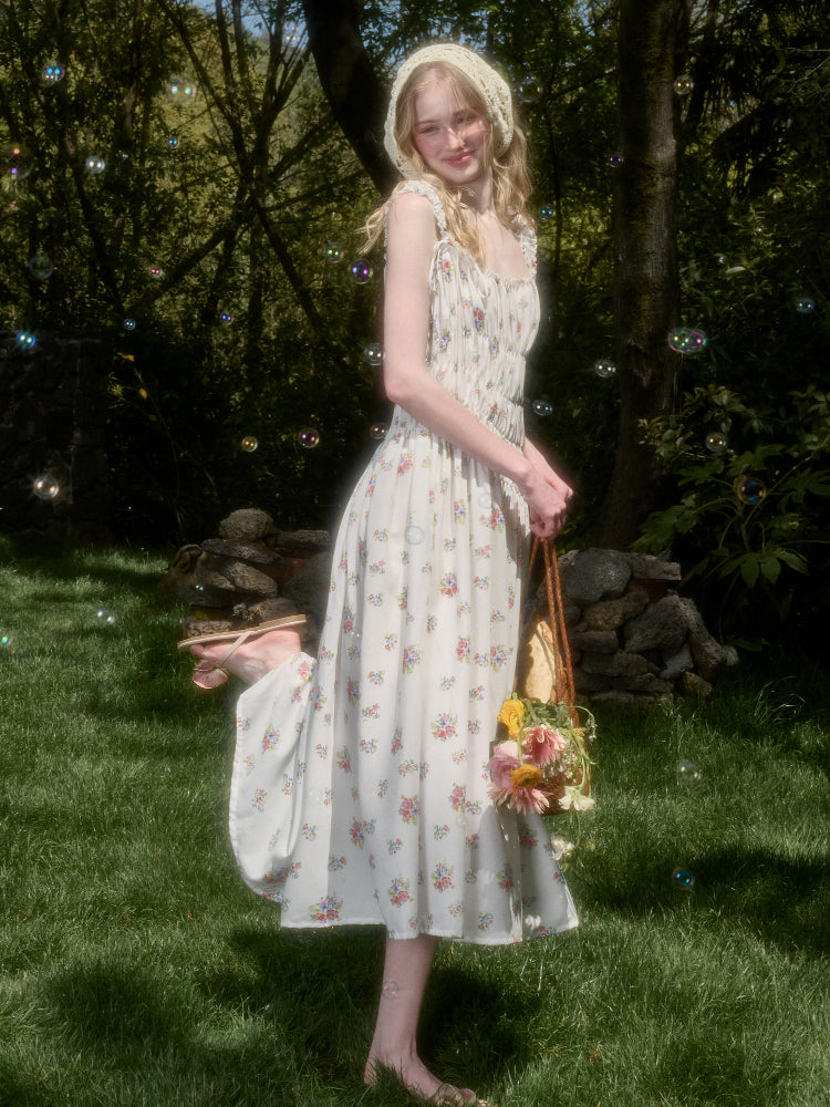 French Relaxed Old Money Floral Long Dress - CHINASQUAD