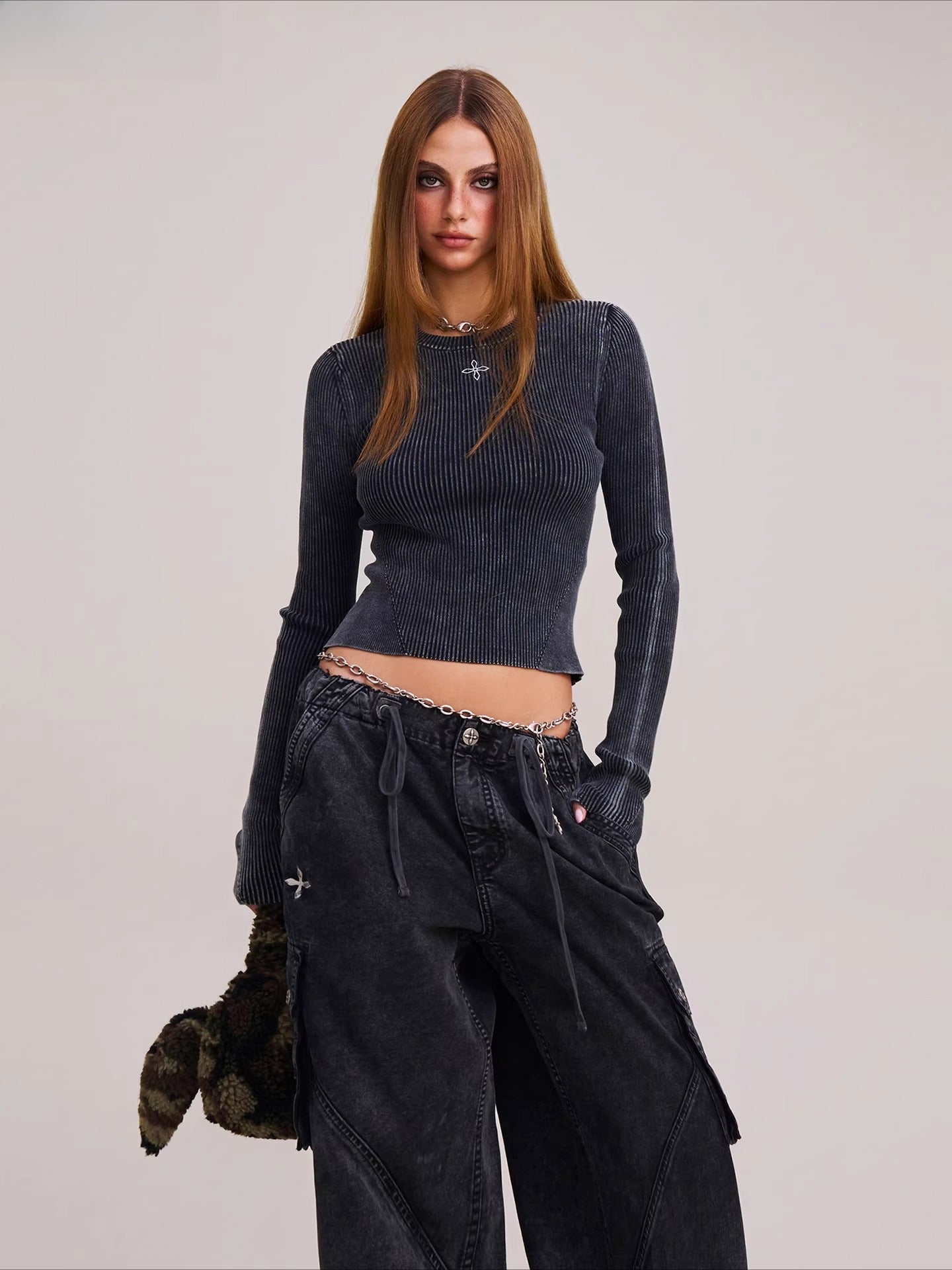 Wild Retro Long-Sleeve Knit Crewneck