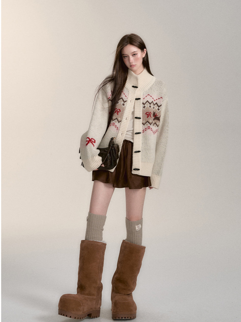 Fair Isle Loose Knit Cardigan - CHINASQUAD