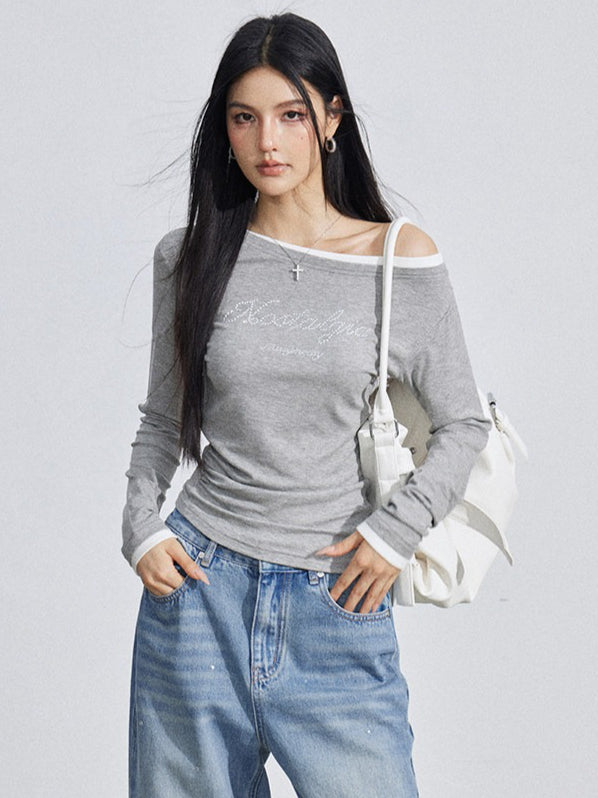 Rhinestone Embellished Slim-Fit T-Shirt