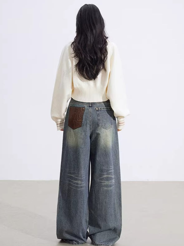 Contrast Batwing Knit 2-Piece Set