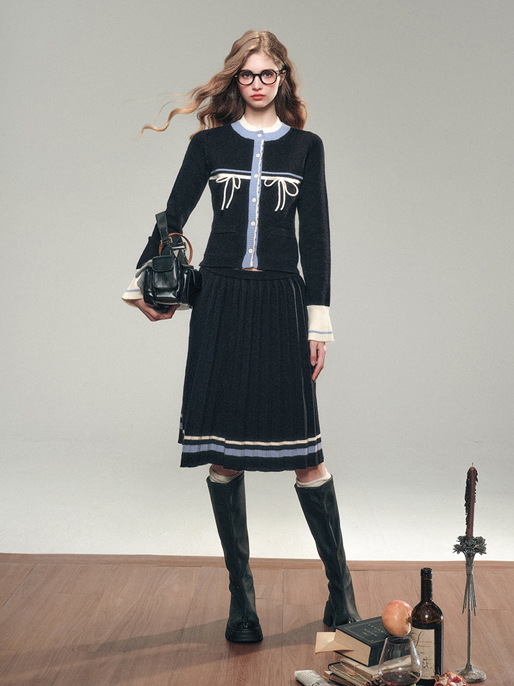 Academy Knit Sweater Cardigan Set - CHINASQUAD