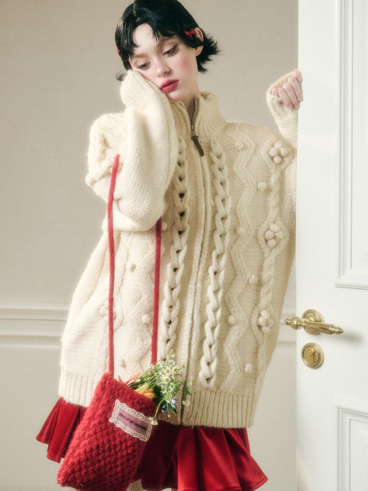 Wool Blend Cream Cloud Coat - CHINASQUAD
