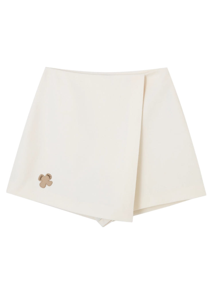 Fun Flower Fake Two-Piece Skort