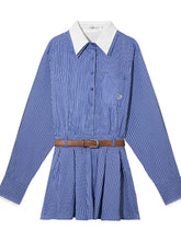 Shawl Fake Two-Piece Waist-Cinching A-Line Dress - CHINASQUAD