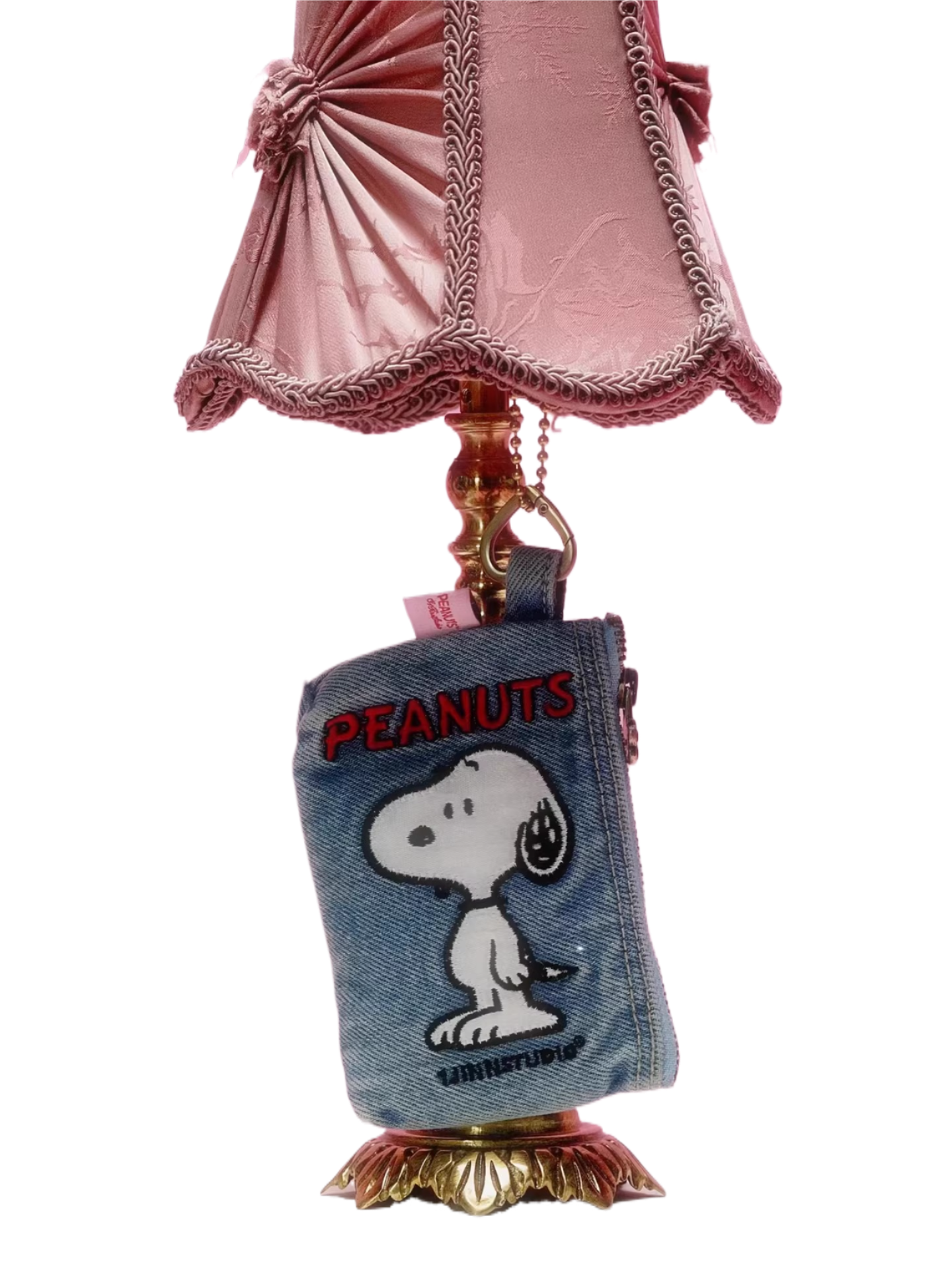 Snoopy Embroidered Denim Mini Coin Pouch