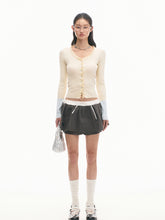 Floral-Placket Shell-Button Long-Sleeve Top - CHINASQUAD