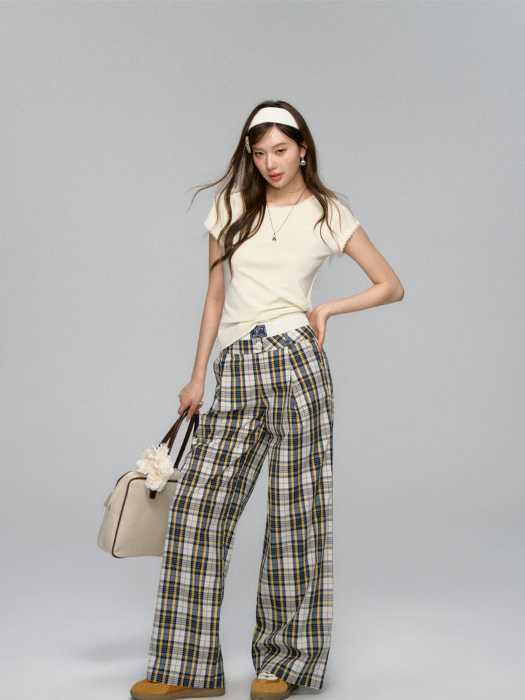 Shell Logo Lace Spliced Ruffled T-shirt - CHINASQUAD