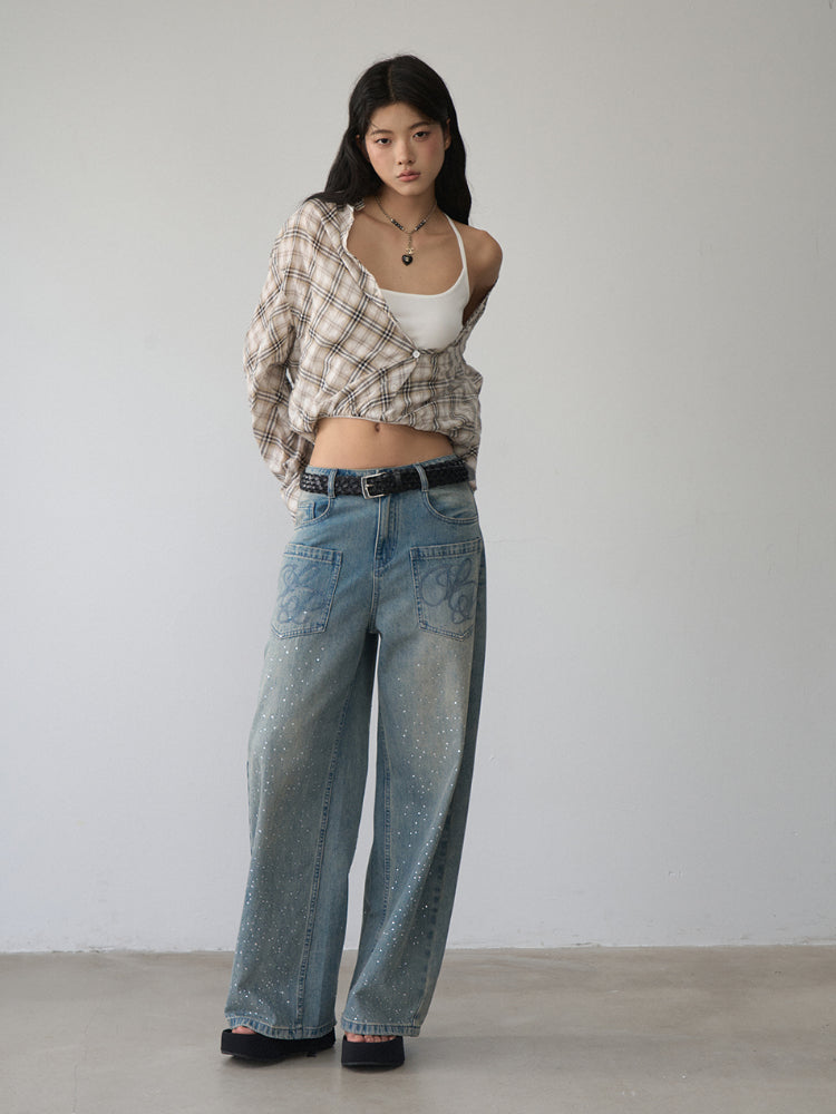 Two-piece Look Checked Long-sleeve Shirt - CHINASQUAD