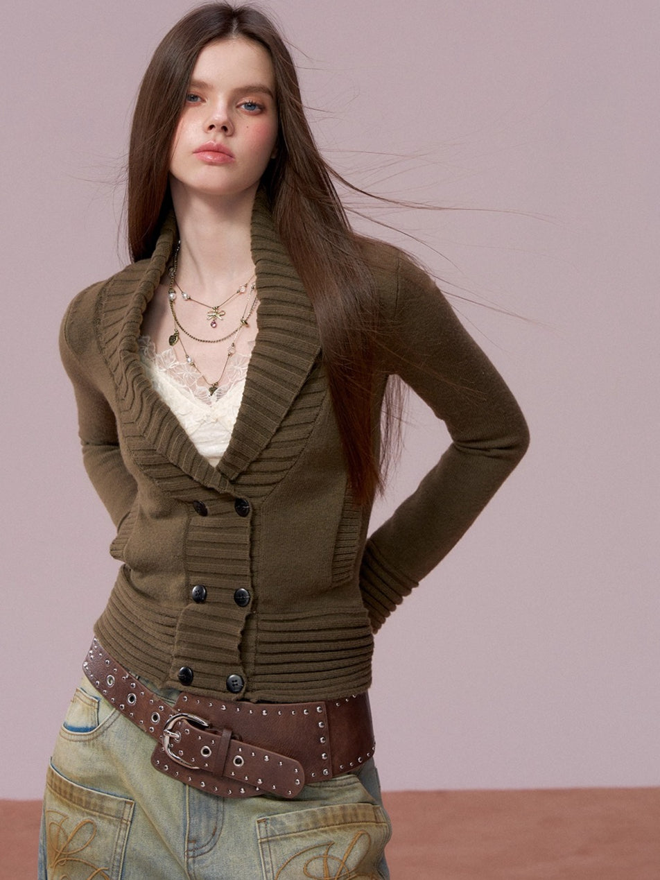 Minimalist Wool-Blend Knit Cardigan