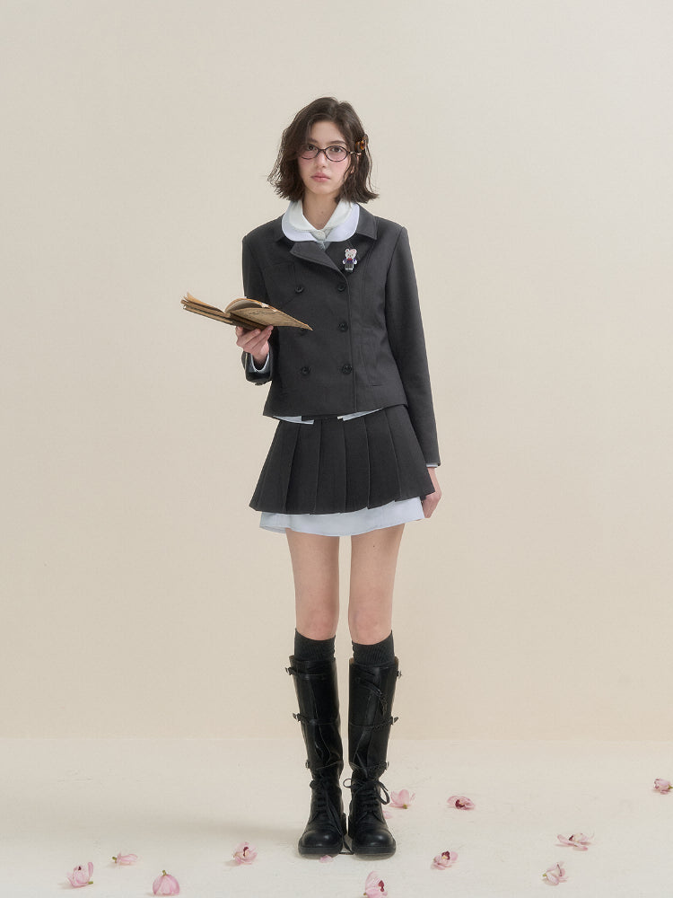 Stylish Academy Double-Breasted Blazer - CHINASQUAD