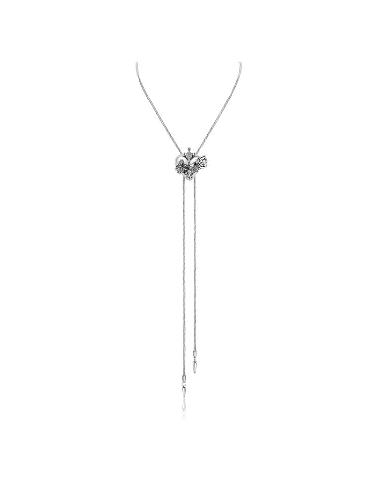 Tie Snake Chain Angel Heart Necklace - CHINASQUAD