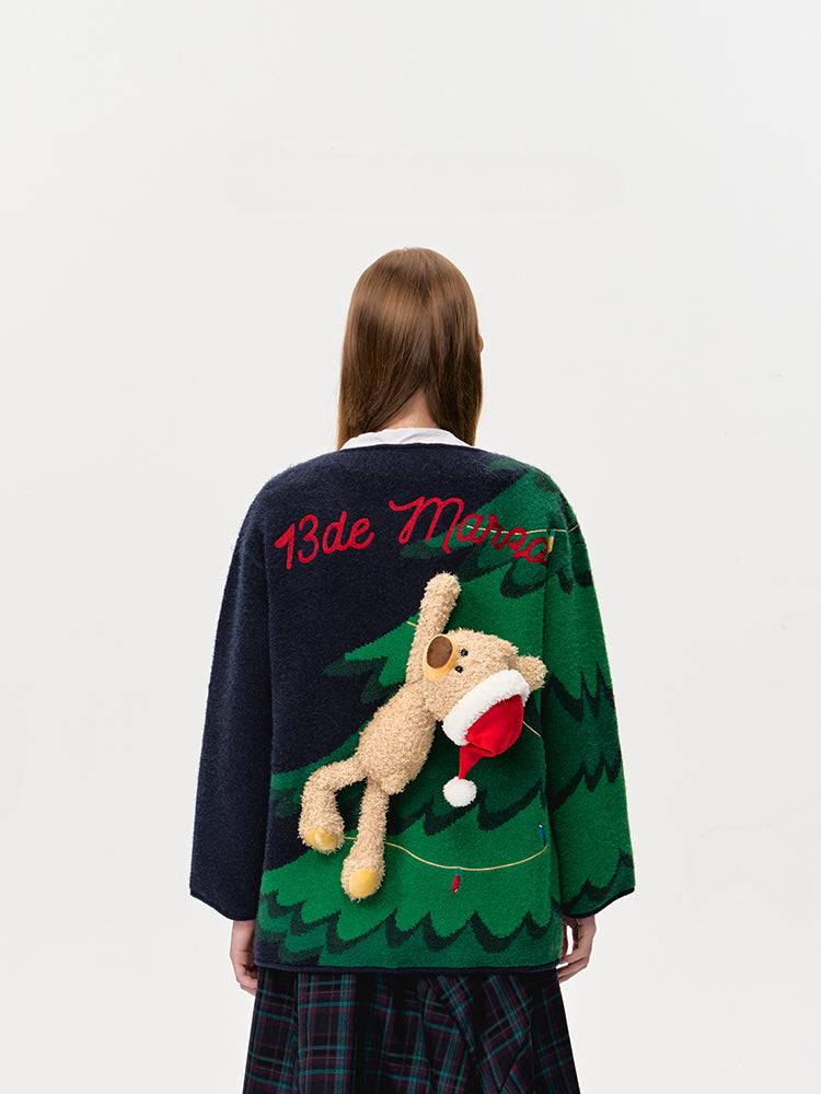 Christmas Tree Bear Cardigan - CHINASQUAD