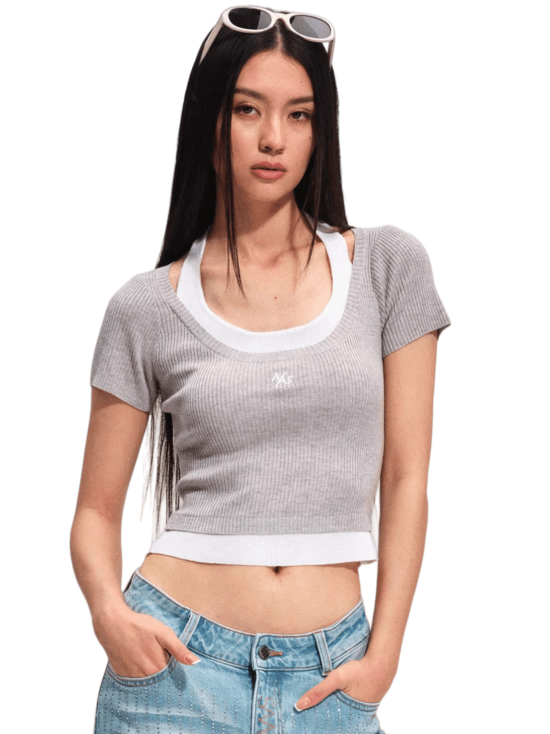 Academy Layered Wool-Blend Halter Tee