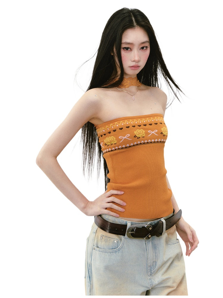 Floral Lace Off-Shoulder Bustier Vest - CHINASQUAD