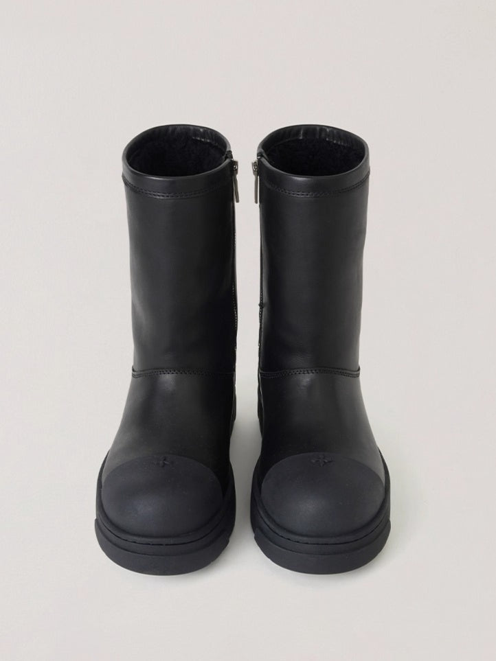 Sherpa Leather Wool Snow Boots