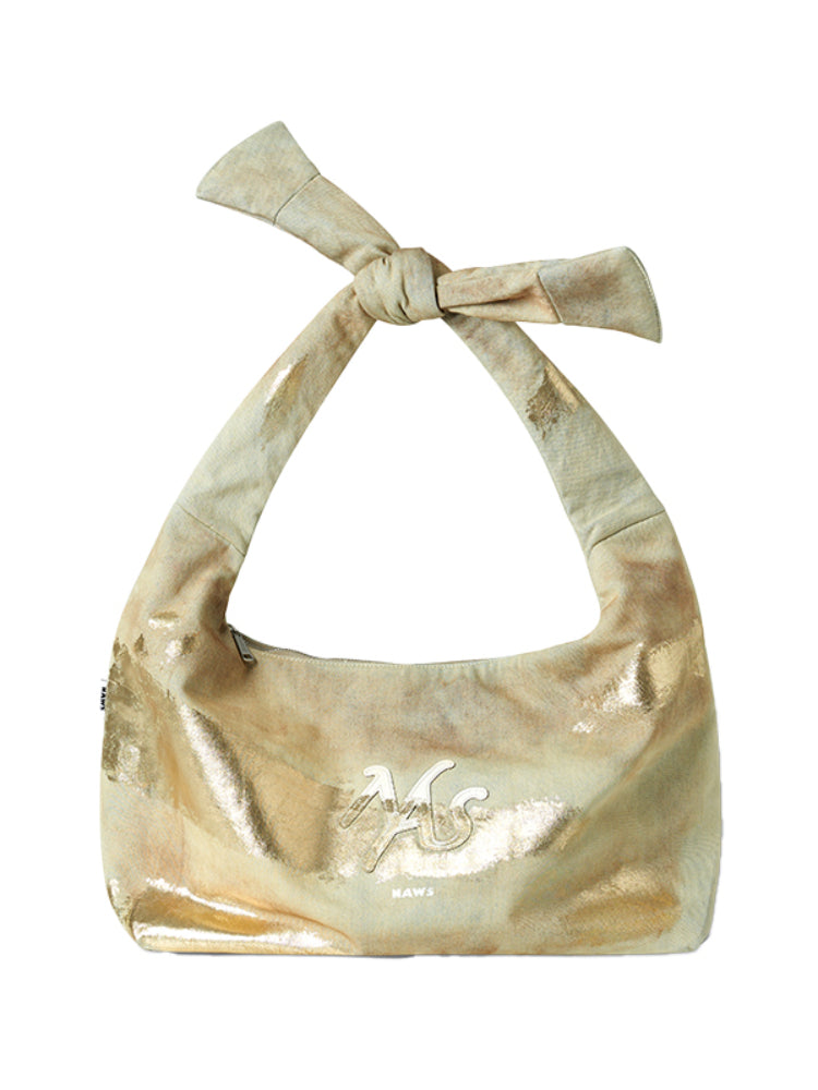 Pure Cotton Twill Denim Large Capacity Foldable Crescent Bag - CHINASQUAD
