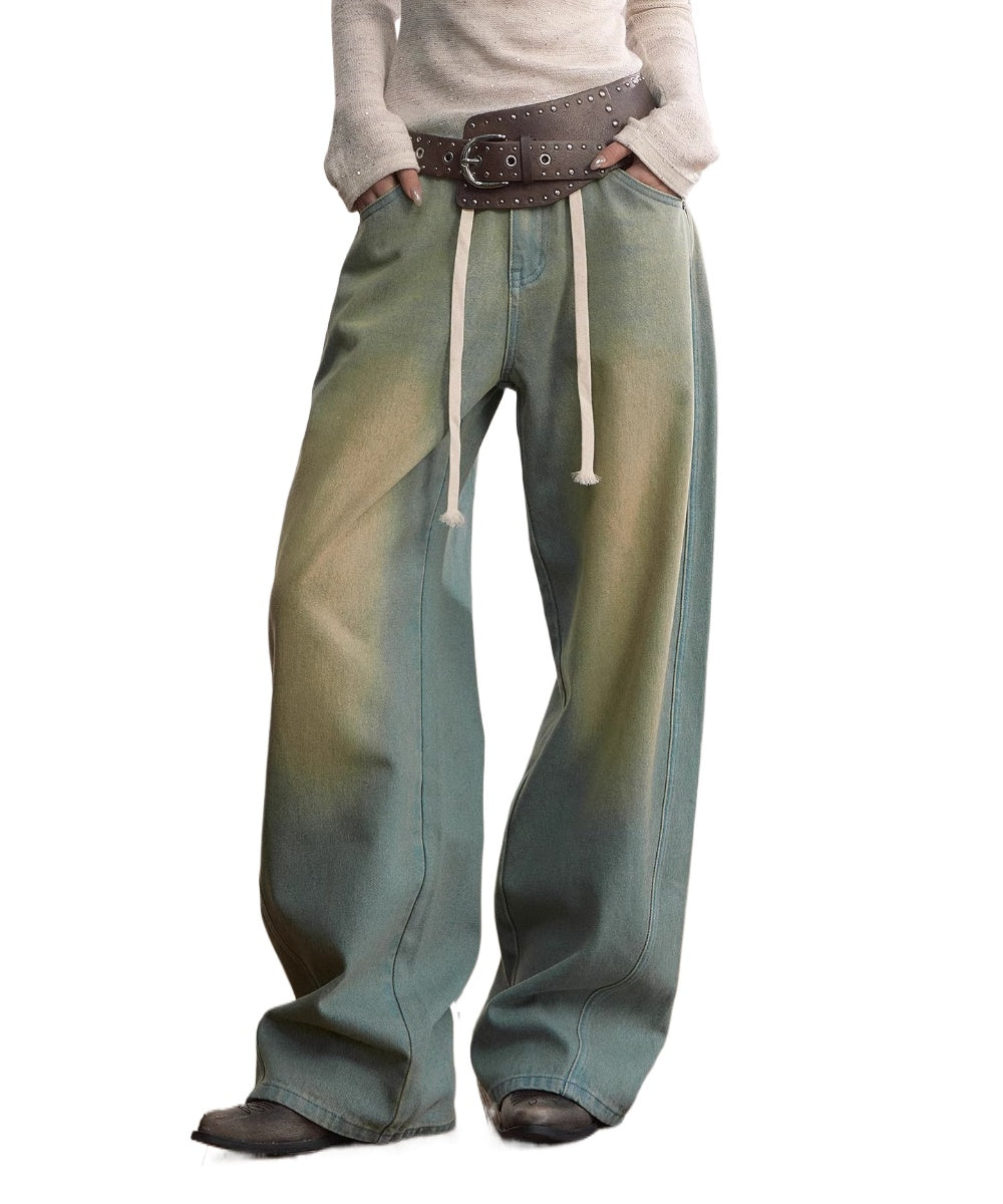 Denim Essence Relaxed Drawstring Pants - CHINASQUAD