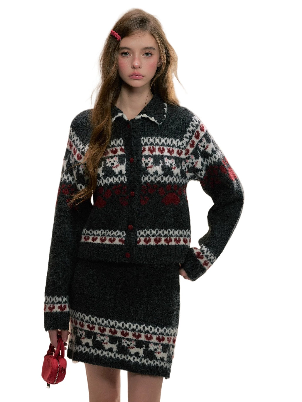 Fair Isle Westie Sweater & Skirt Set - CHINASQUAD