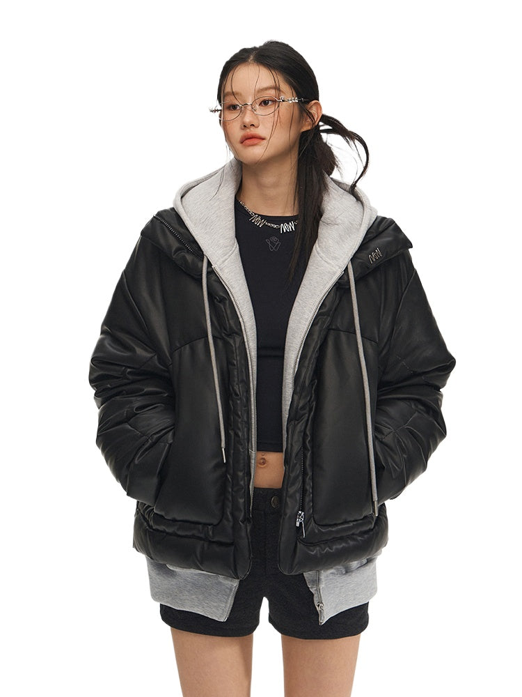 Black Loose Thickened Down Jacket - CHINASQUAD