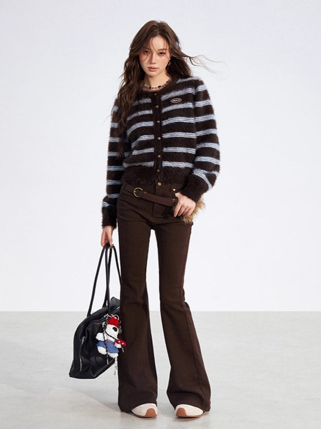 Embroidered Flared Denim Pants