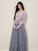 Modal Wool Blend Lace Panel Top - CHINASQUAD