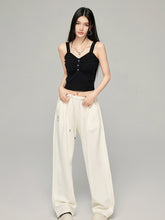 Star Print Slimming Wide Shoulder Strap Knit Vest - CHINASQUAD