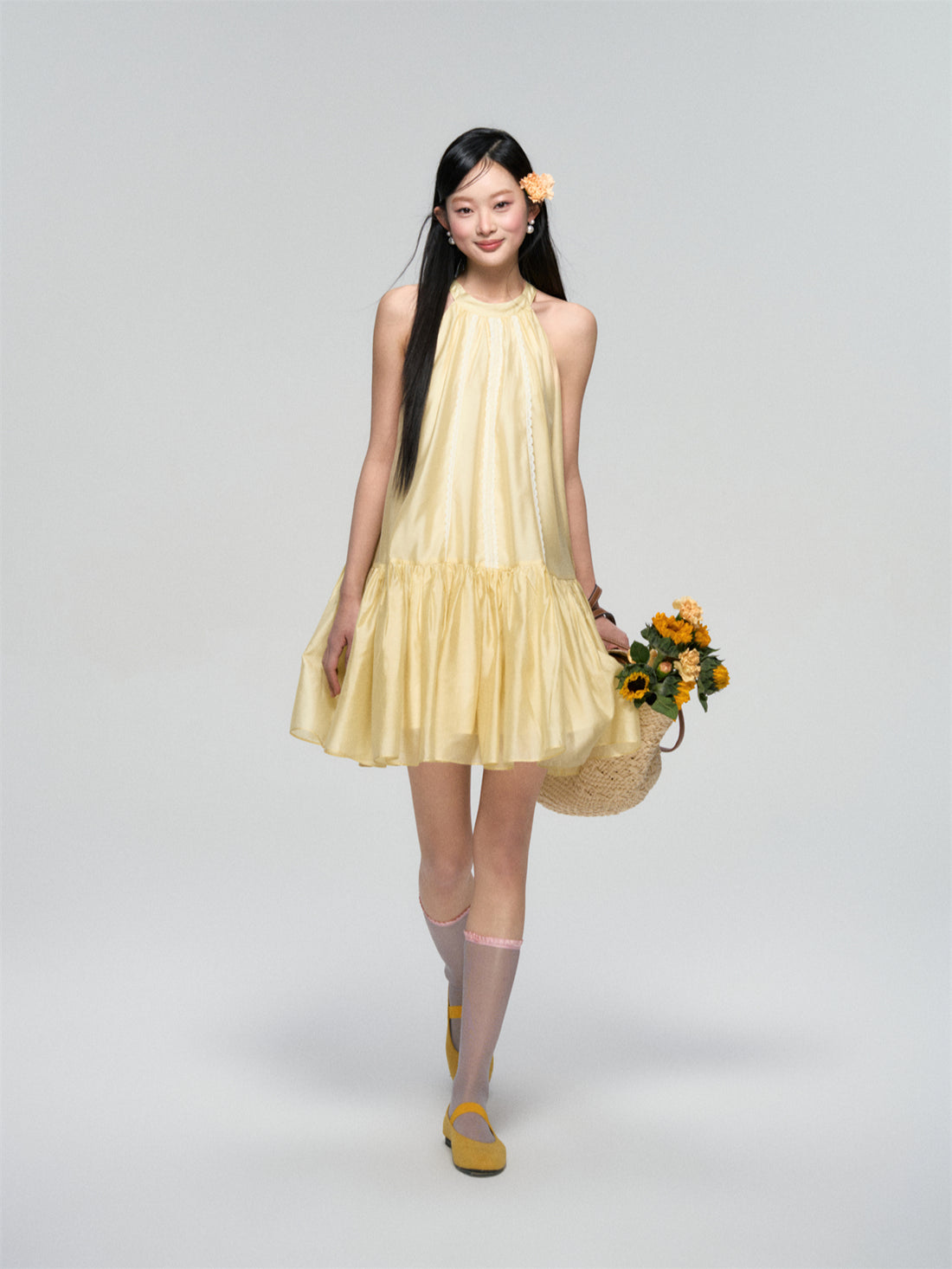 Halter Neck Tencel Lace Beach Dress - CHINASQUAD