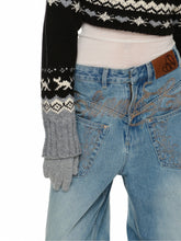 (Final Sale) Washed Denim Wide-Leg Pants - CHINASQUAD