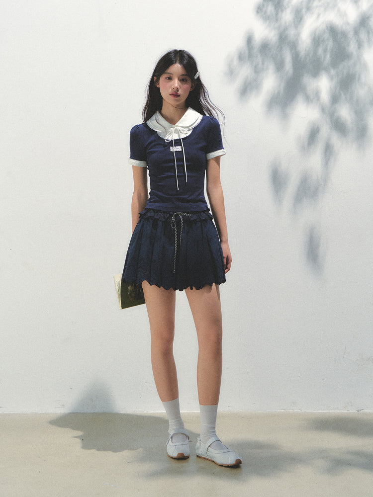 Collar Knitted Short-sleeve T-shirt - CHINASQUAD