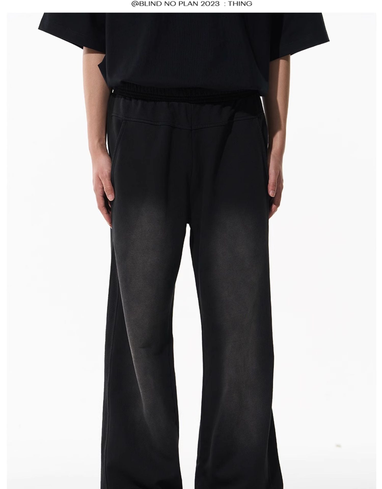 Washed Gradient Pure Cotton Relaxed Sweatpants - CHINASQUAD