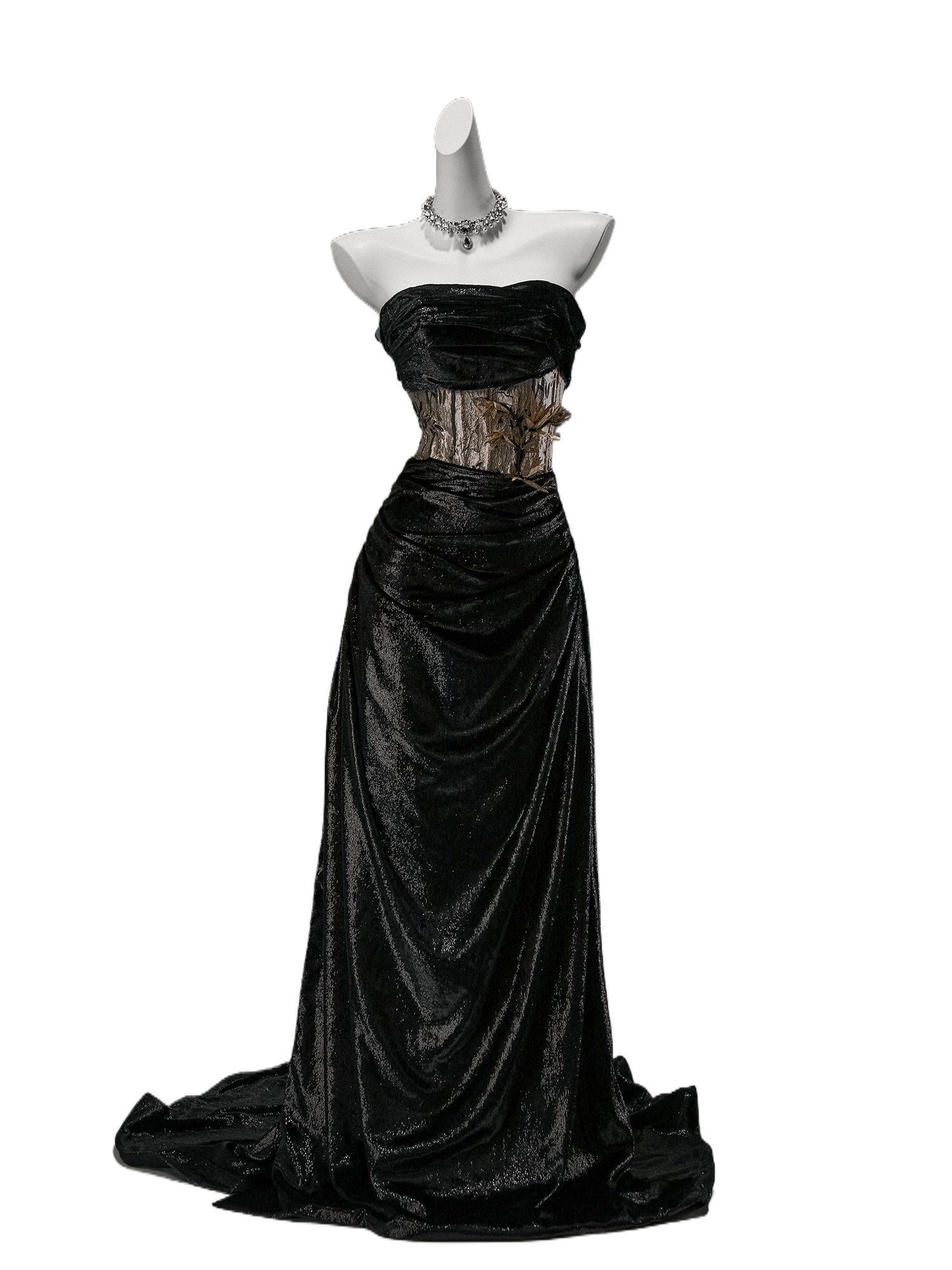 Eclipse Noir Opulent Chain Couture Mermaid Gown
