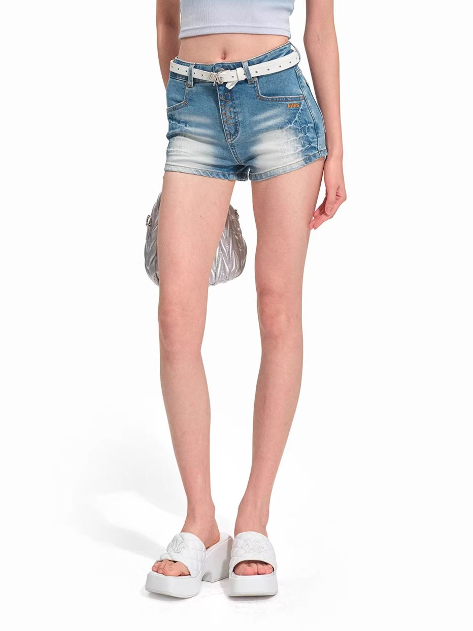 Heavyweight Washed Twill Denim Shorts