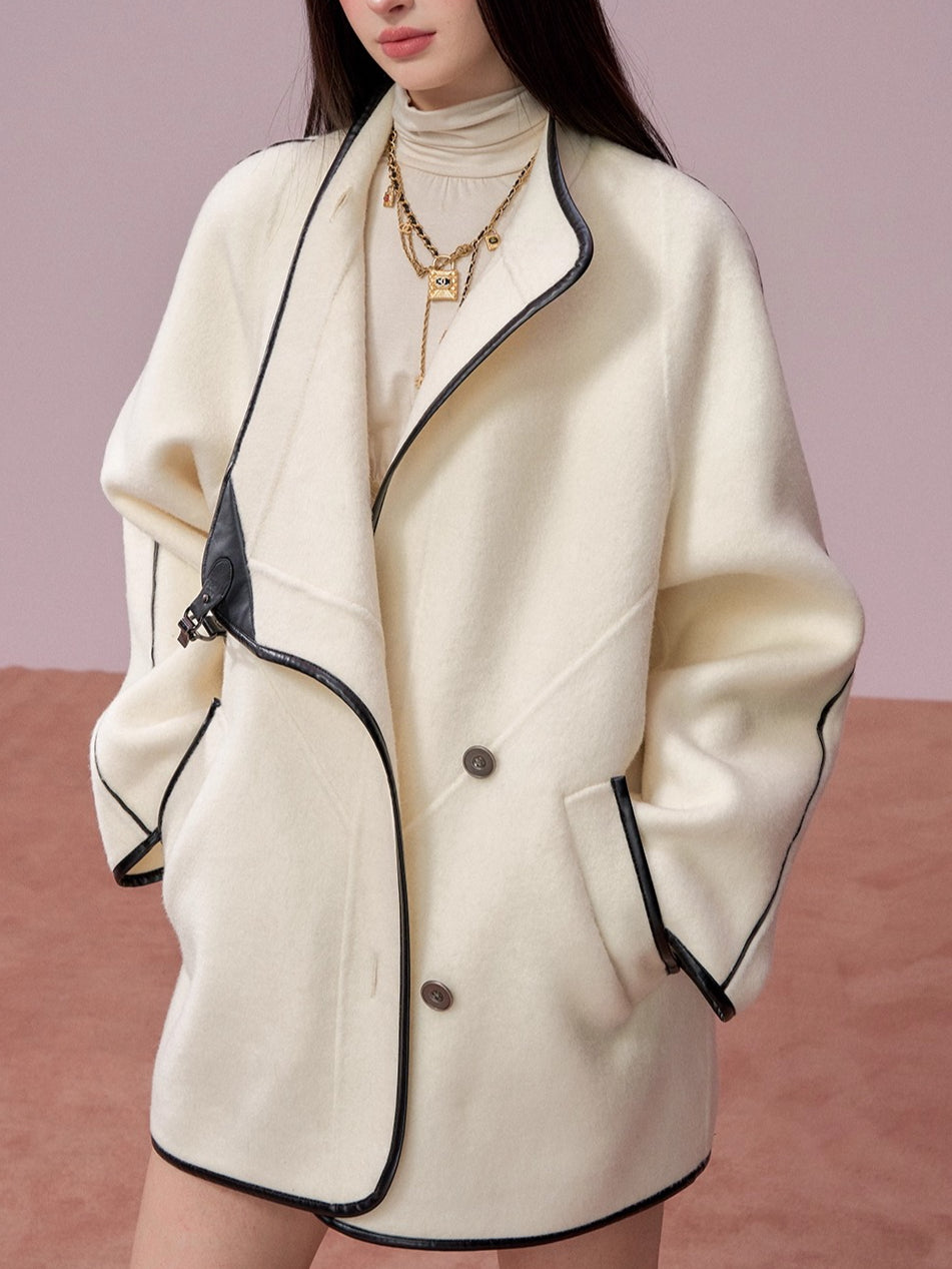 Vintage Shearling-Wool Double-Faced Coat