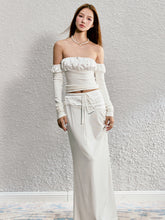 Detachable Puff Sleeve Strapless Top & Skirt Set - CHINASQUAD