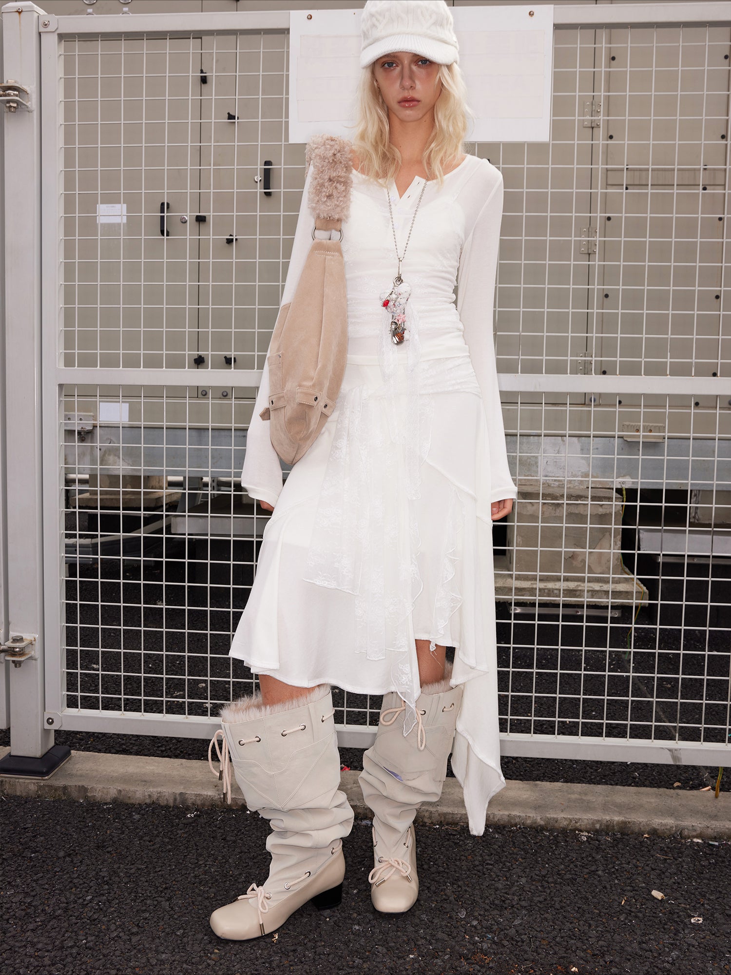Detachable Fur Collar Suede Knee-High Fashion Boots - CHINASQUAD