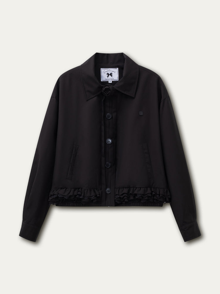 Lace-Trimmed Jacket & Skirt Set - CHINASQUAD