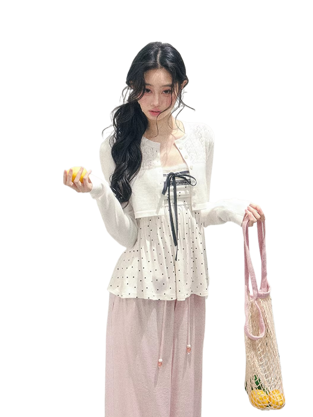 Polka Dot Brandy Lace Two-Piece Top Set